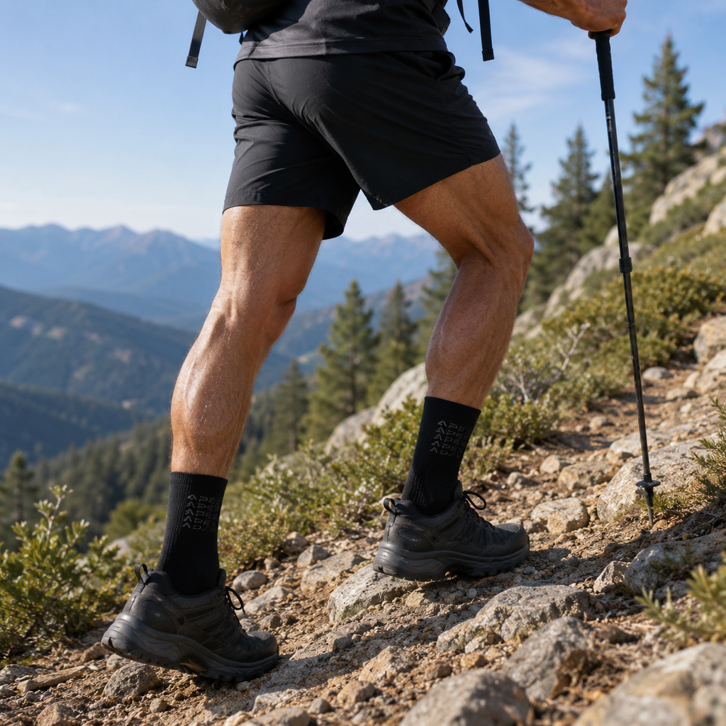 Black Mid-Length Socks — Everyday Athletic Comfort Crew Socks