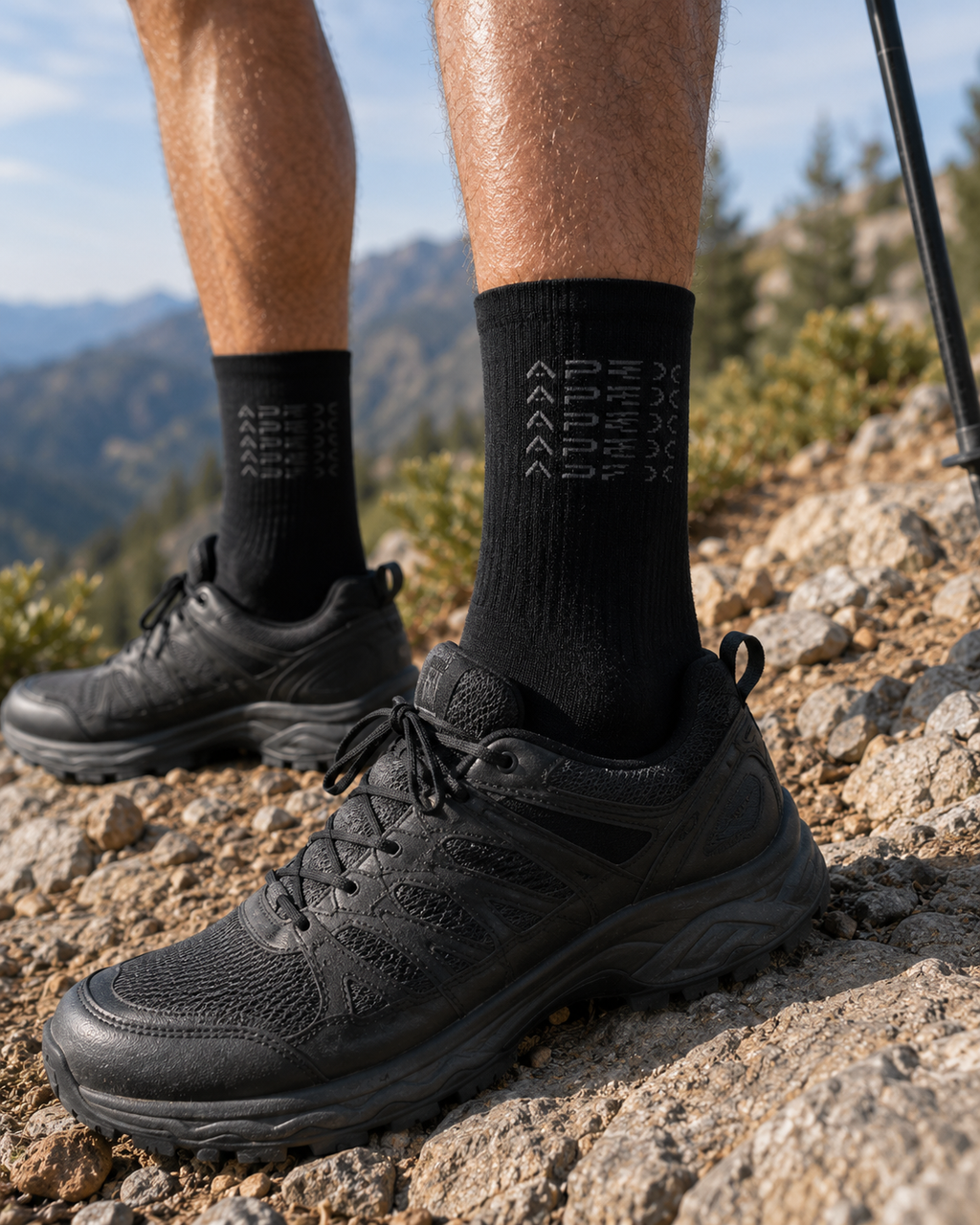 Black Mid-Length Socks — Everyday Athletic Comfort Crew Socks