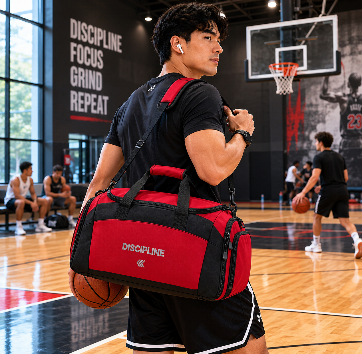 Discipline Gym Bag — Durable Workout Duffel with 'DISCIPLINE' Text