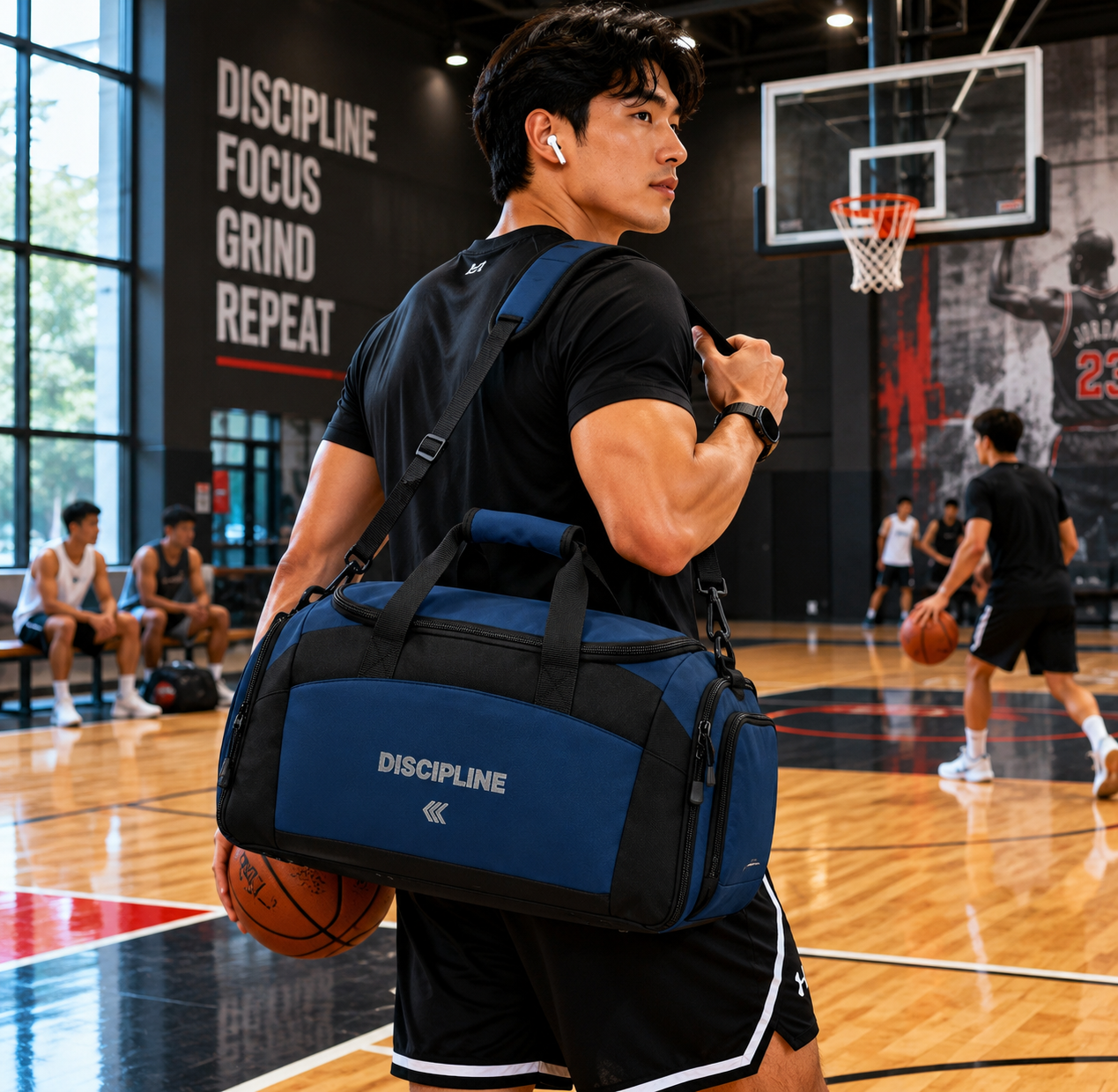 Discipline Gym Bag — Durable Workout Duffel with 'DISCIPLINE' Text
