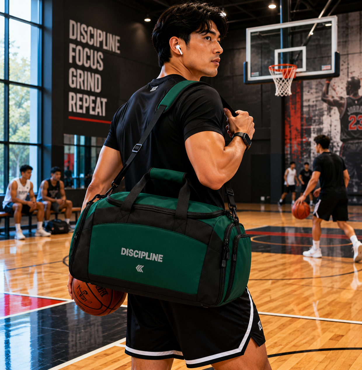 Discipline Gym Bag — Durable Workout Duffel with 'DISCIPLINE' Text
