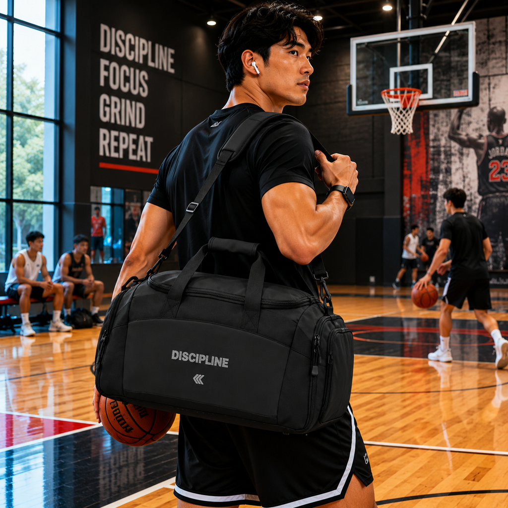 Discipline Gym Bag — Durable Workout Duffel with 'DISCIPLINE' Text