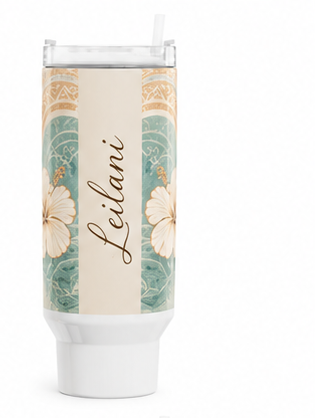 Personalized 40oz Tumbler — 'moana grace' Sea Turtle Ocean Design