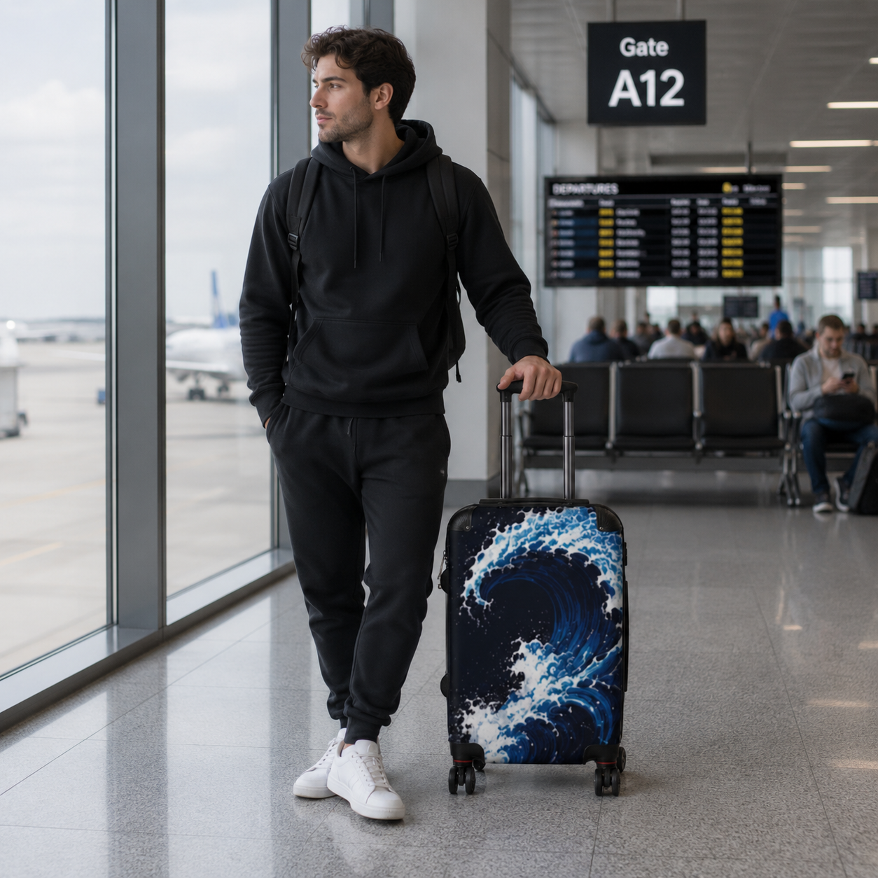 Hawaii Ocean Current Suitcase — Tropical Wave Travel Luggage
