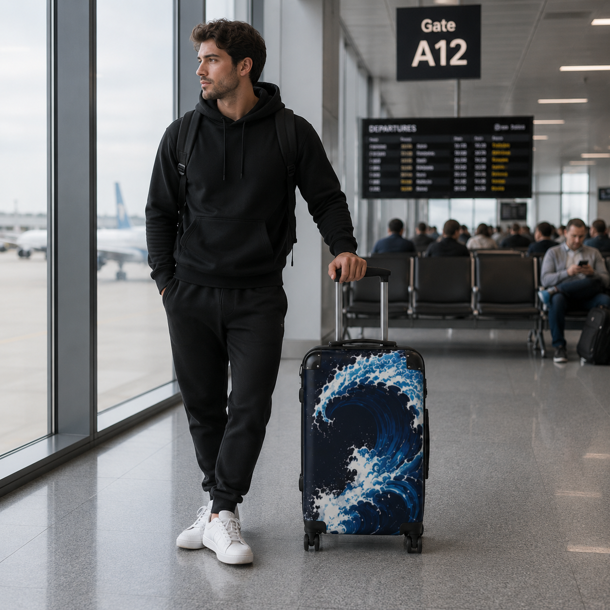 Hawaii Ocean Current Suitcase — Tropical Wave Travel Luggage