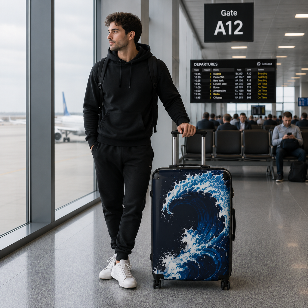 Hawaii Ocean Current Suitcase — Tropical Wave Travel Luggage