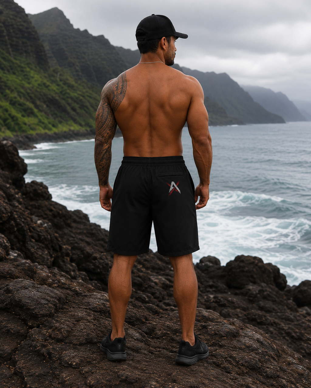 Alpha Design Men's Jogger Shorts — All-Over Print