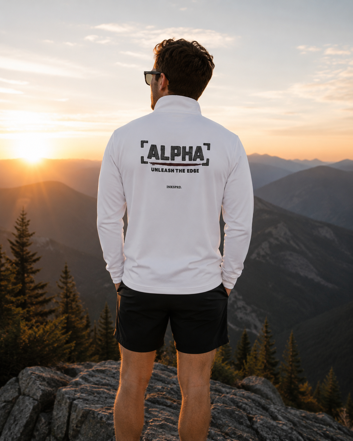 Alpha Logo Quarter-Zip Pullover — Minimal Athletic Half-Zip