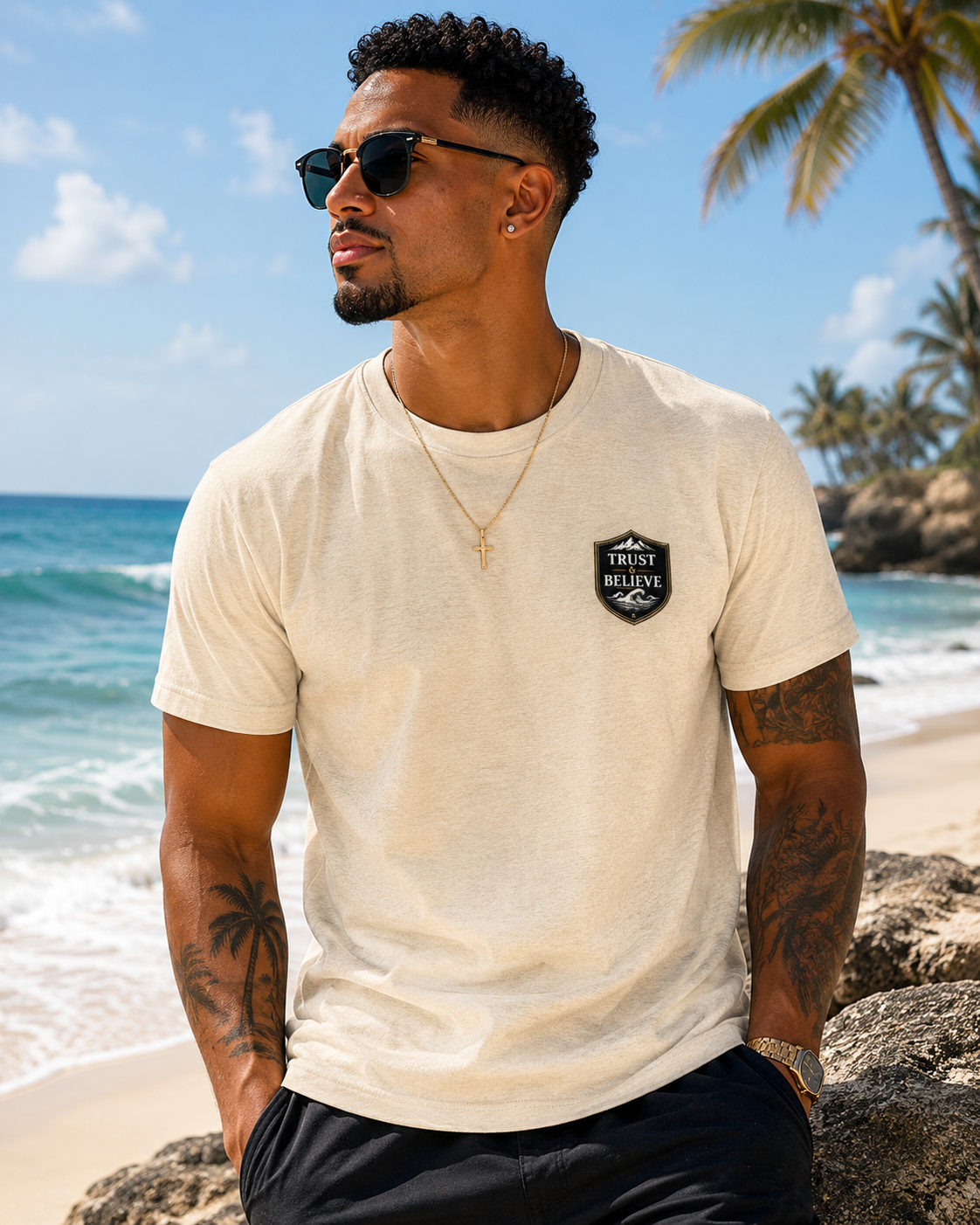 Trust & Believe Wave T-Shirt — Faith-Inspired Graphic Tee