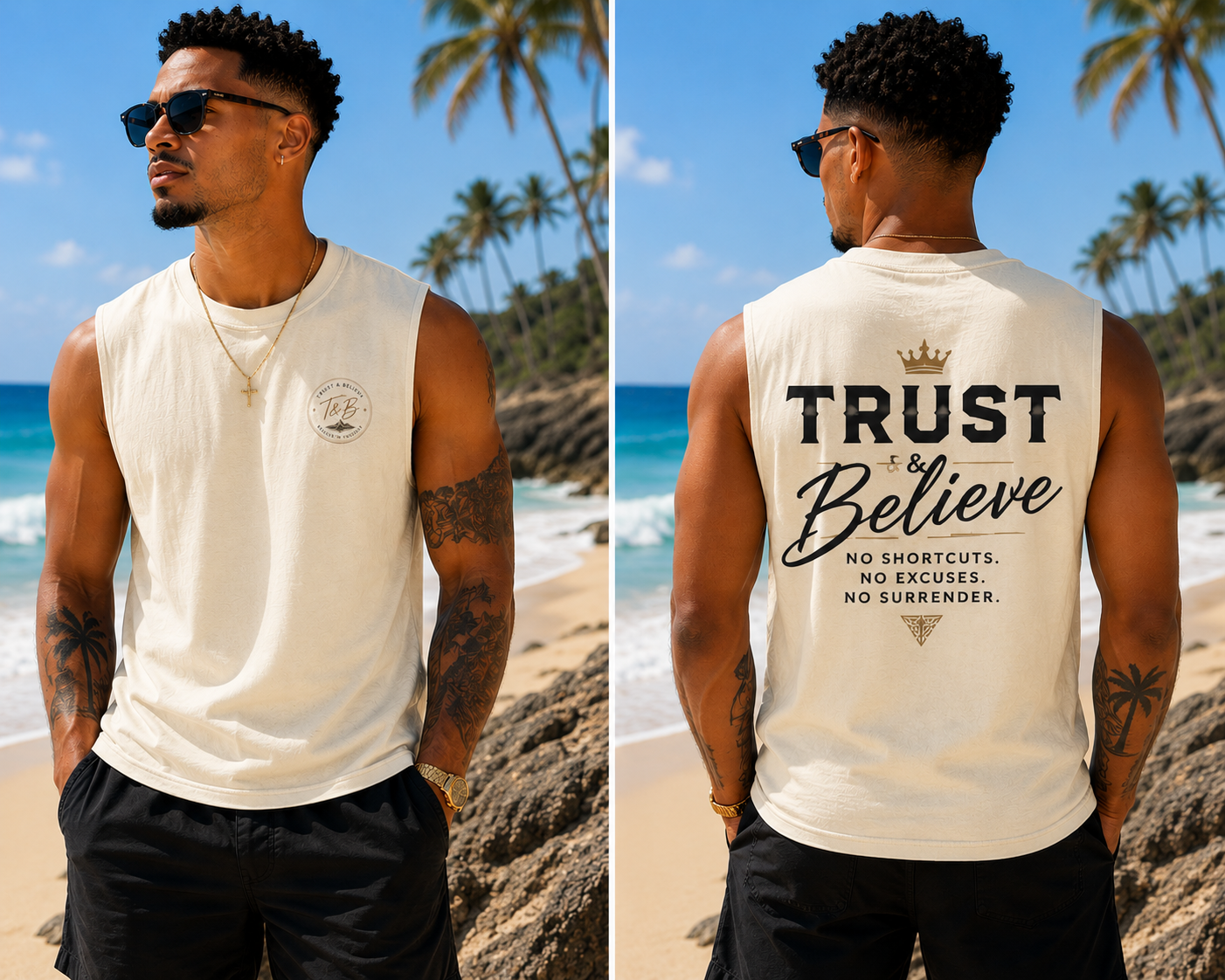 Trust & Believe Muscle Tank — Inspirational Workout Tank Top