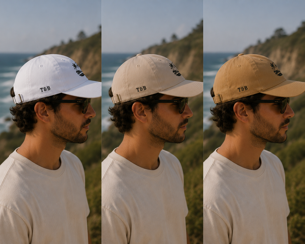 Dad Cap – "Trust & Believe" Palm Tree Wave Embroidered Hat