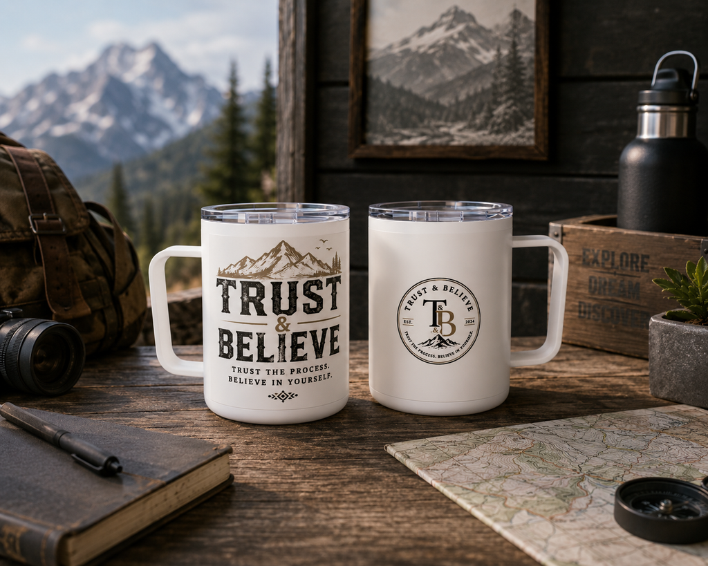 Insulated Coffee Mug - Trust the Process Camping Design (10oz)