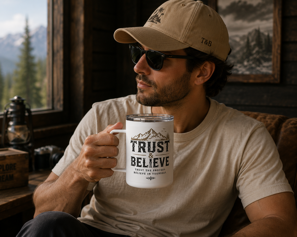 Insulated Coffee Mug - Trust the Process Camping Design (10oz)