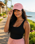 Femme Embroidered Dad Cap — Pink Casual Baseball Hat