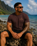 Mahogany Brown Mana Logo T‑Shirt — Minimal Outdoor Adventure Tee