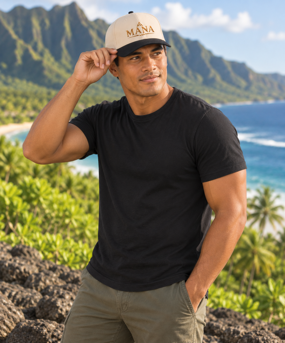 Mana Embroidered Baseball Cap — Gold Mountain Logo