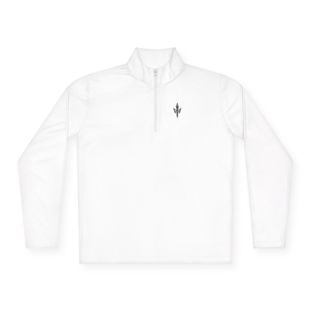 Relentless Quarter-Zip Pullover — Minimal Cactus Chest Logo & Bold Back Graphic
