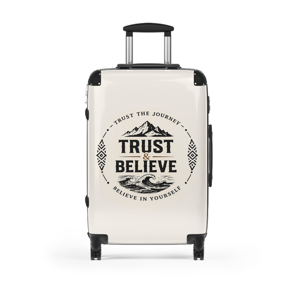 Trust & Believe Suitcase – Inspirational Travel Carry-On with 'Trust the Journey' Design