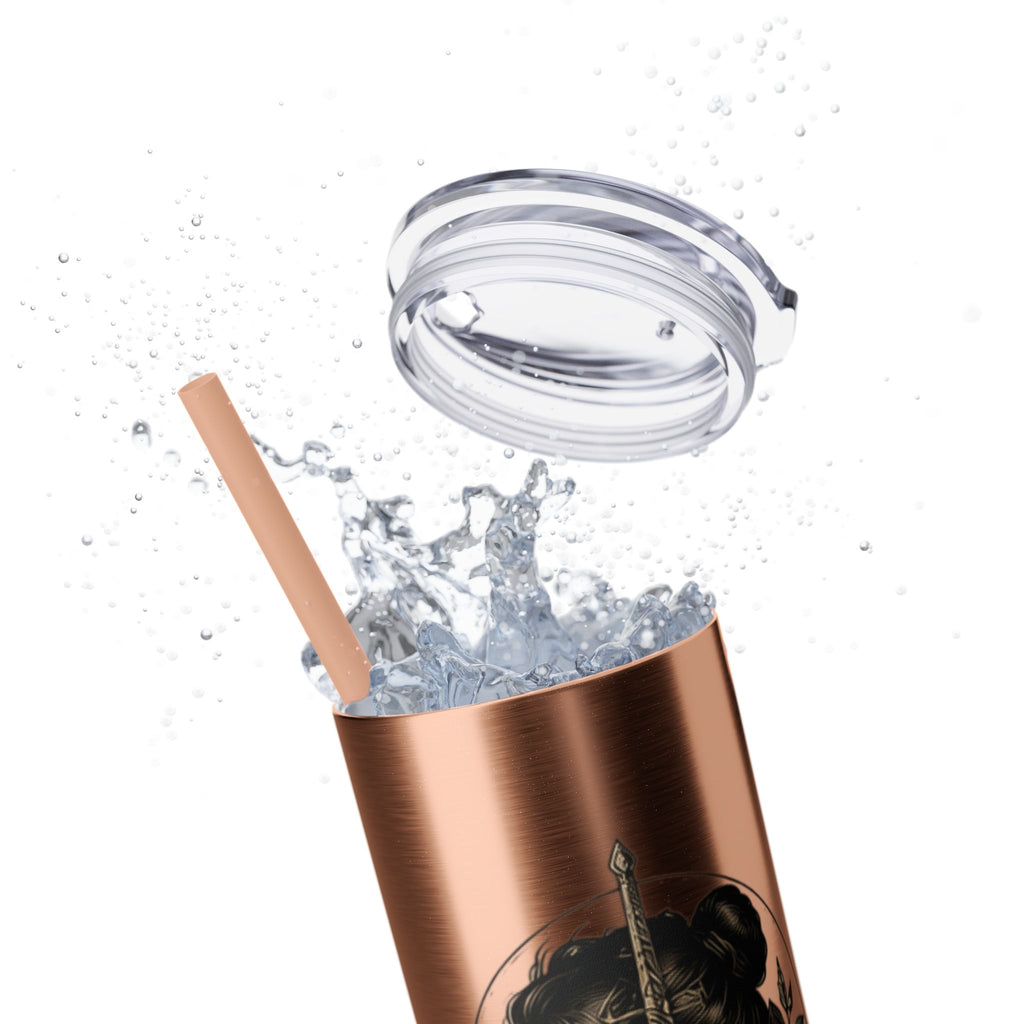20oz Skinny Tumbler — “Built With Grace, Made of Steel” Warrior Woman Design