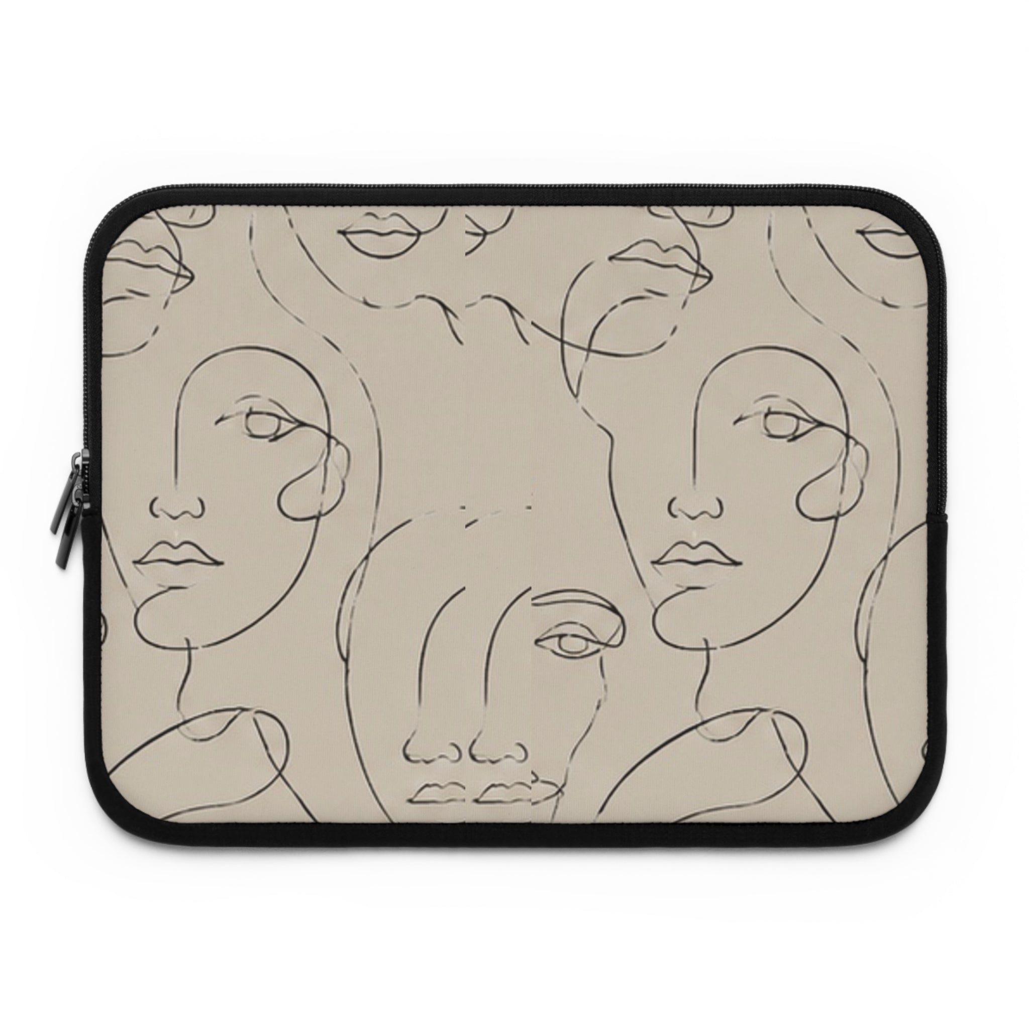Abstract Line Art Faces Laptop Sleeve