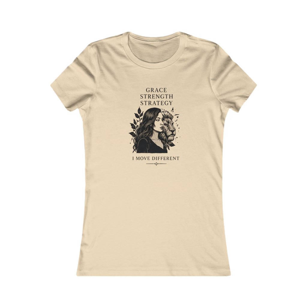 Women's Graphic Tee — "Grace Strength Strategy: I Move Different" Inspirational Women's Shirt