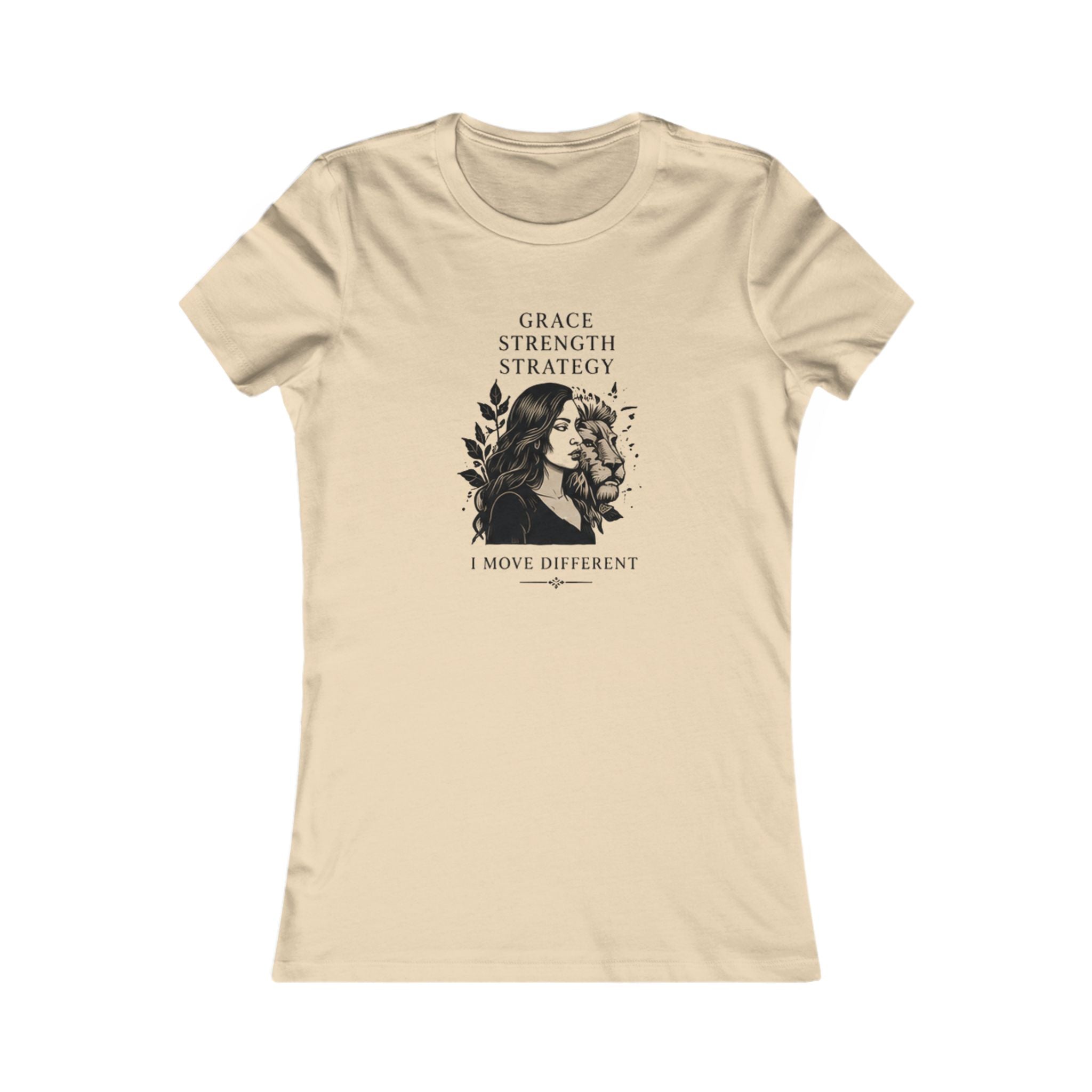 Women's Graphic Tee — "Grace Strength Strategy: I Move Different" Inspirational Women's Shirt