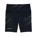 Apex Women's Performance Workout Shorts — Black Camouflage AOP