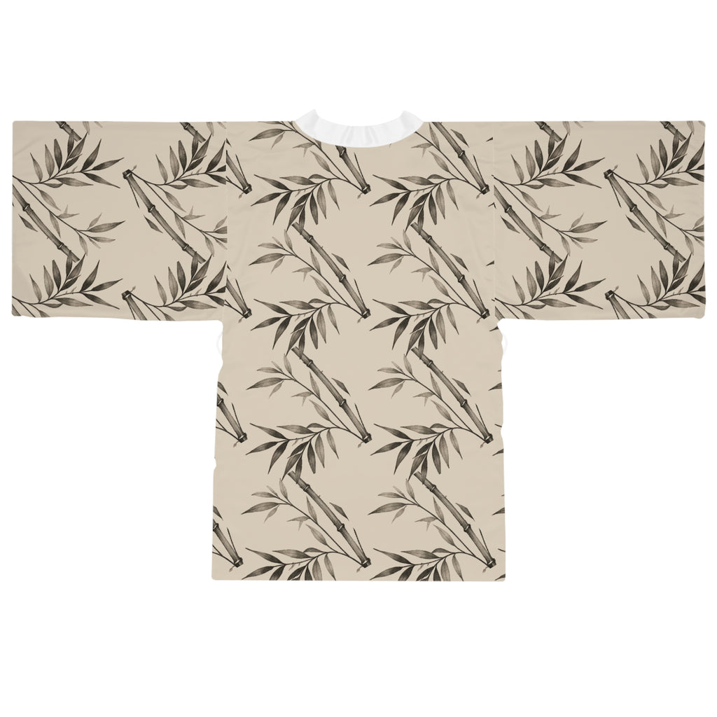 Beige Ink Bamboo Kimono Robe
