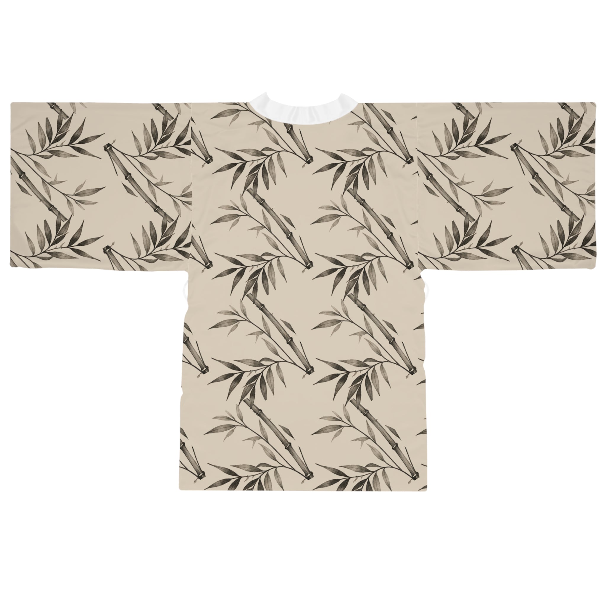 Beige Ink Bamboo Kimono Robe