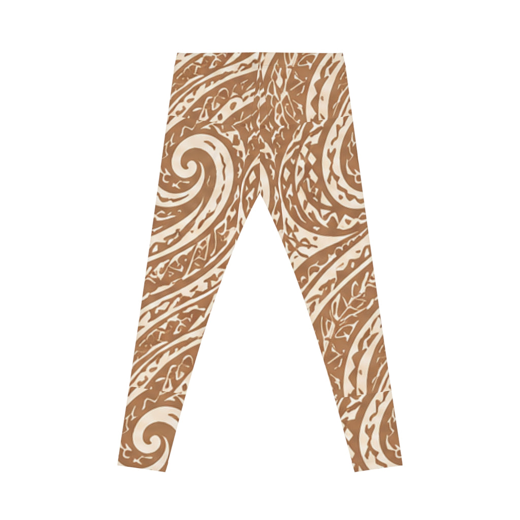 Coconut Tribal Casual Leggings — 'wai' Water-Inspired All-Over Print