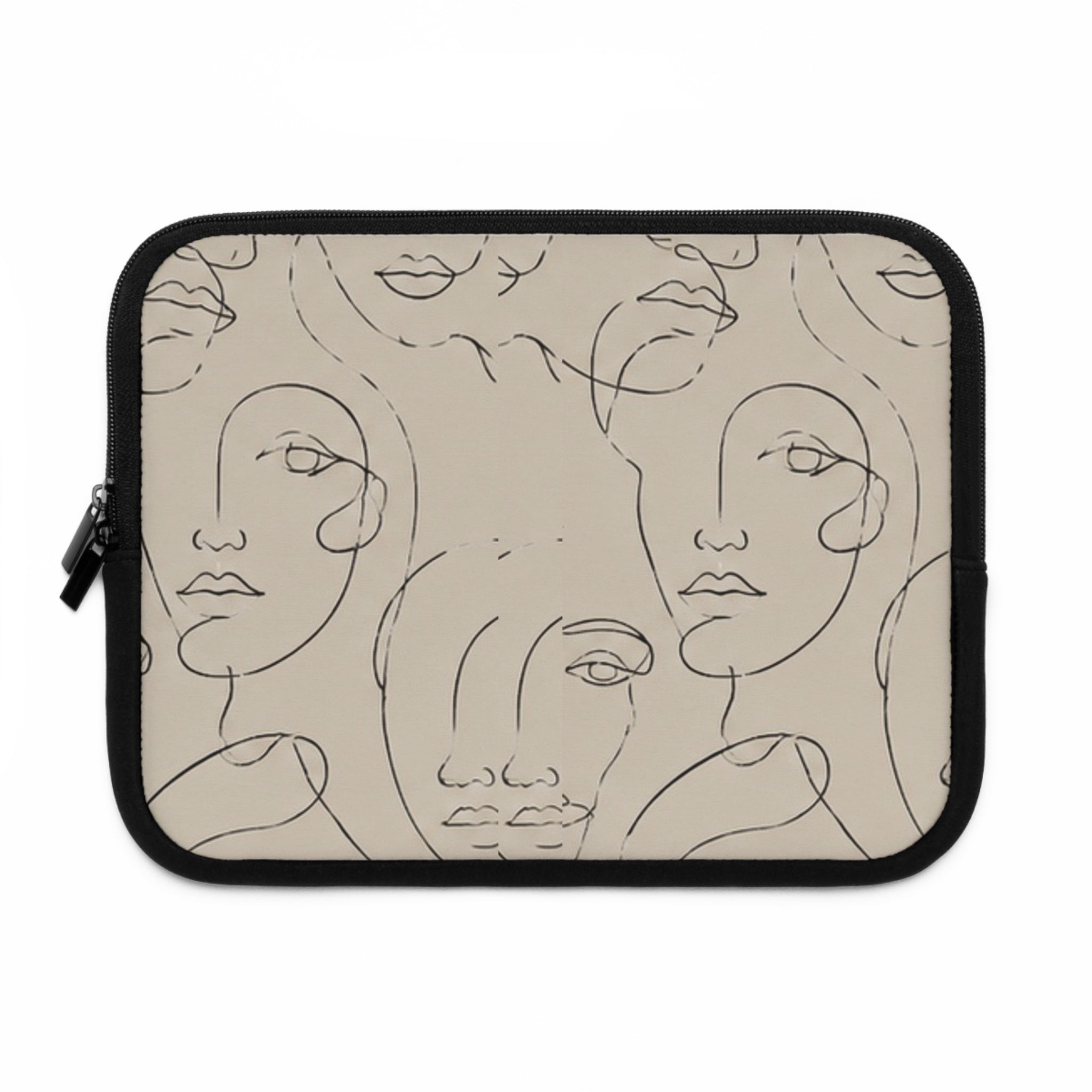 Abstract Line Art Faces Laptop Sleeve