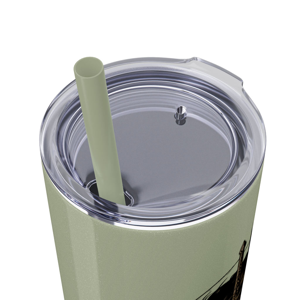 20oz Skinny Tumbler — “Built With Grace, Made of Steel” Warrior Woman Design