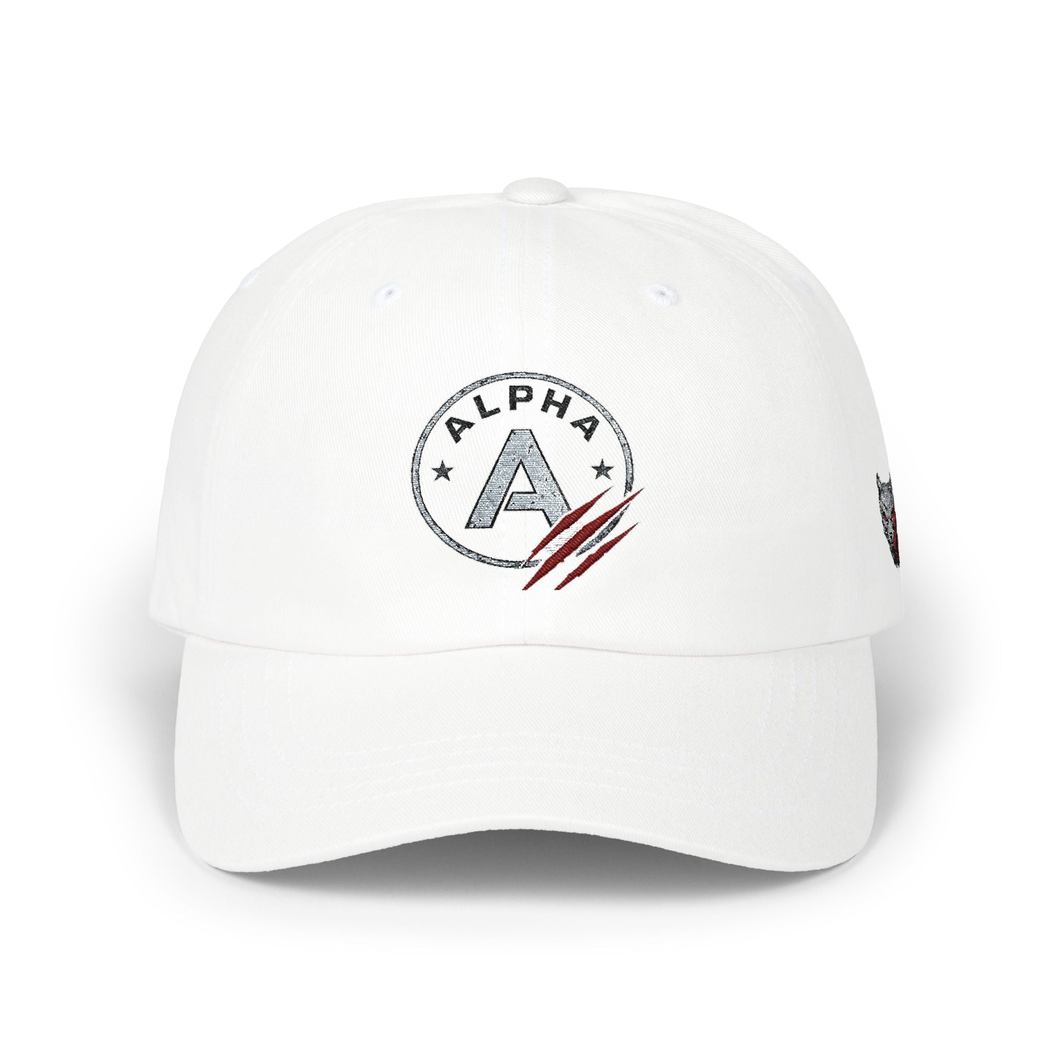 Alpha Dad Cap — Distressed 'Alpha' Emblem with Claw Marks