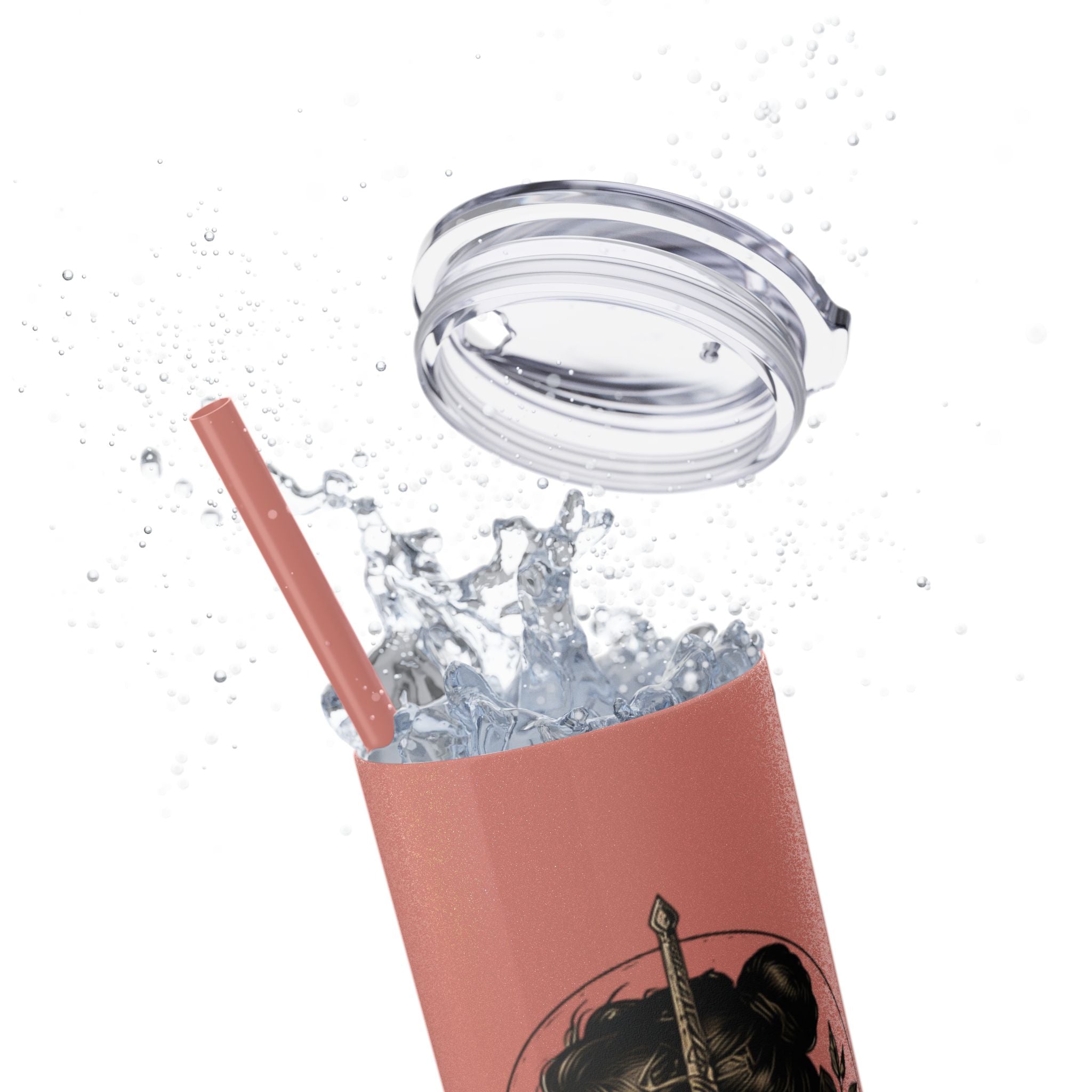 20oz Skinny Tumbler — “Built With Grace, Made of Steel” Warrior Woman Design