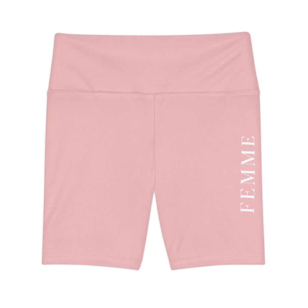 Femme Pink High-Waist Workout Shorts — Women's Fitness Shorts