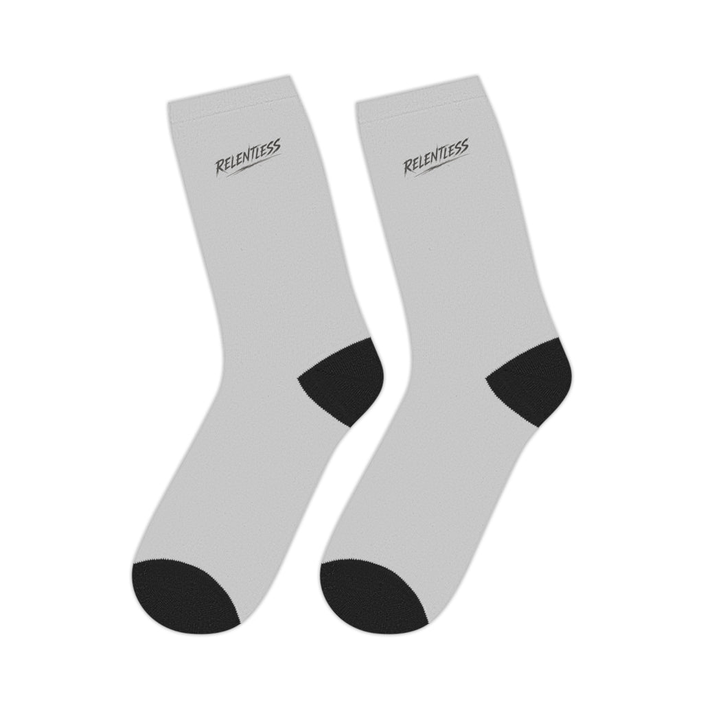 Mid-Length Socks — Minimal 'Relentless' Logo Athletic Crew Socks