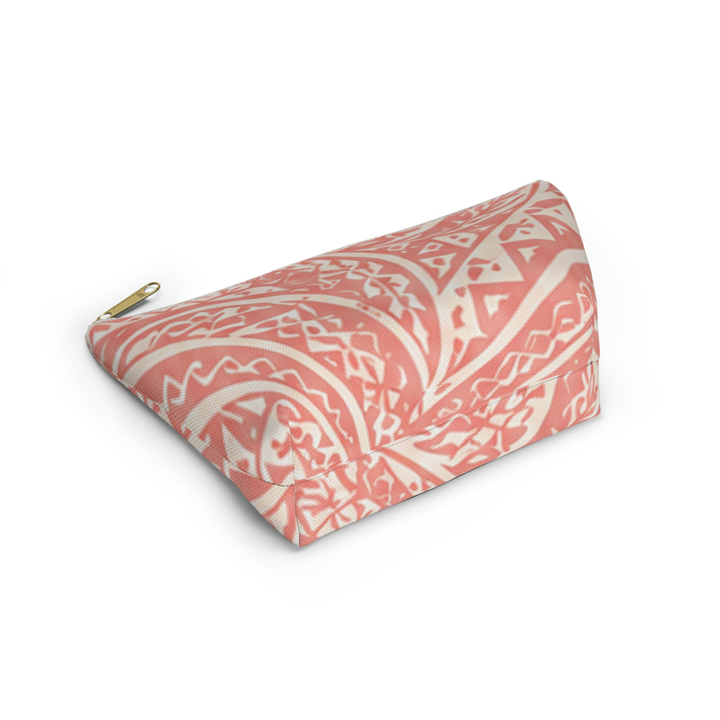 Maui Pink Lau Ti Leaf Accessory Pouch — T‑Bottom Travel Case