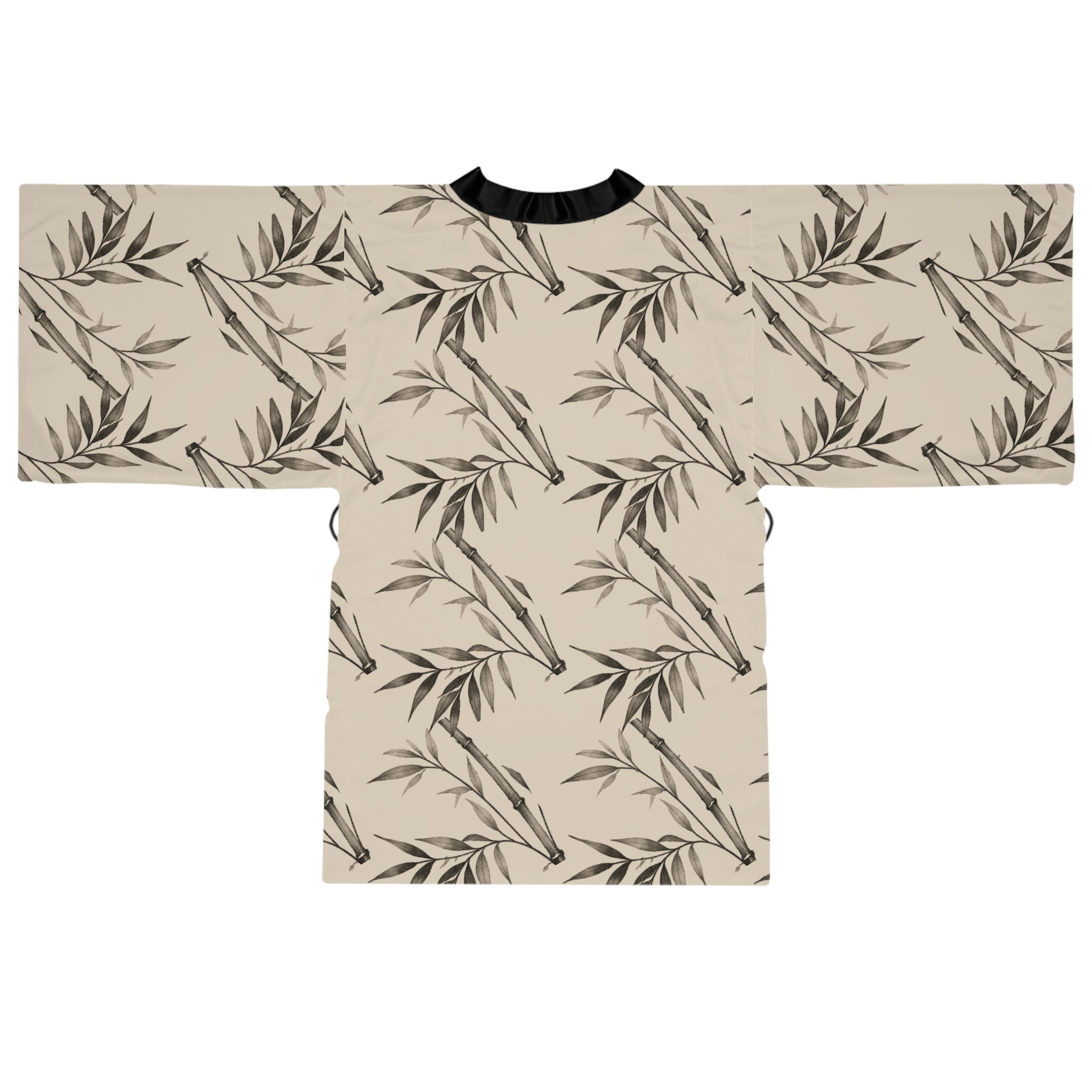 Beige Ink Bamboo Kimono Robe