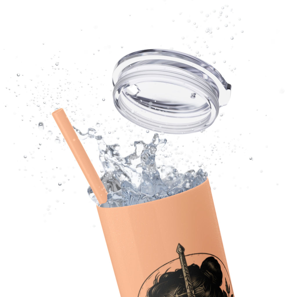 20oz Skinny Tumbler — “Built With Grace, Made of Steel” Warrior Woman Design
