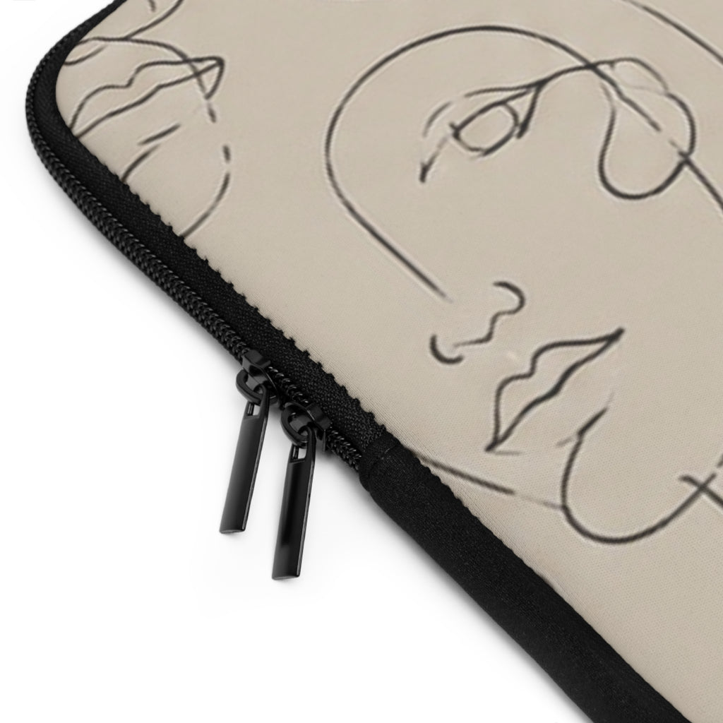 Abstract Line Art Faces Laptop Sleeve