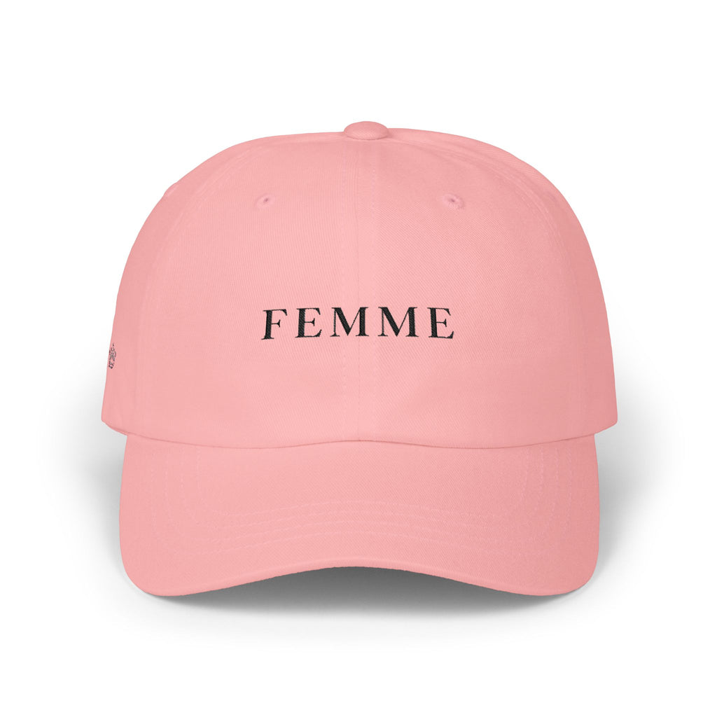 Femme Embroidered Dad Cap — Pink Casual Baseball Hat