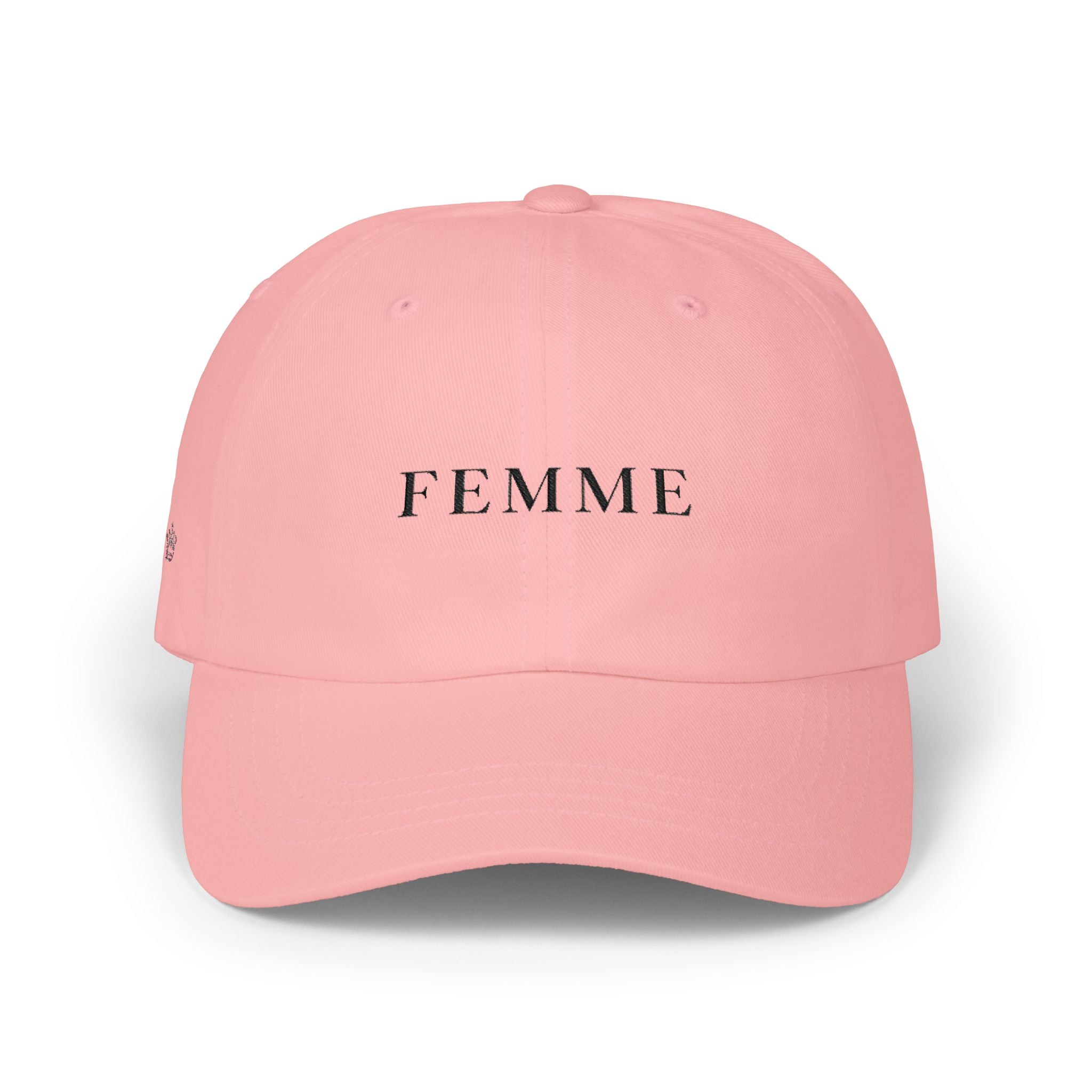 Femme Embroidered Dad Cap — Pink Casual Baseball Hat