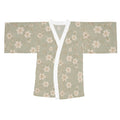 White Magnolia Kimono Robe – Floral Long Sleeve Robe