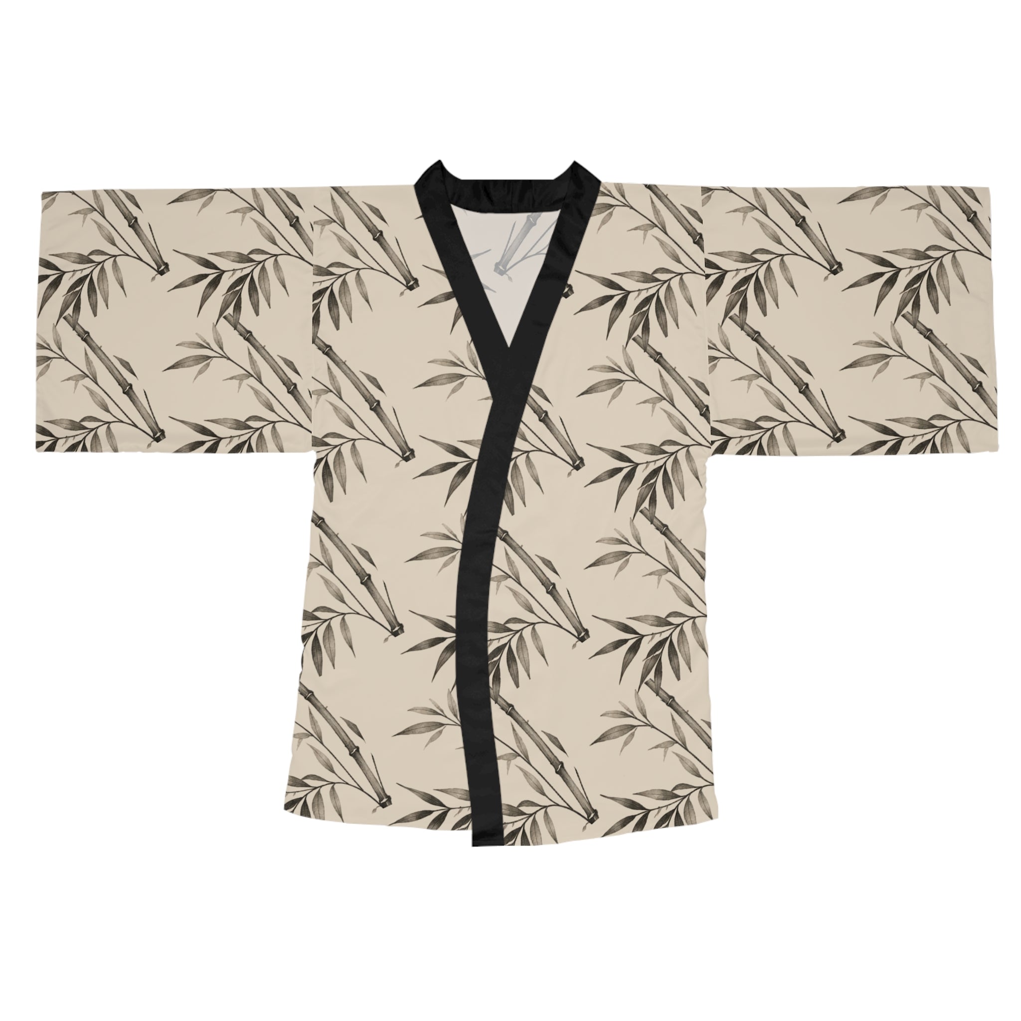 Beige Ink Bamboo Kimono Robe