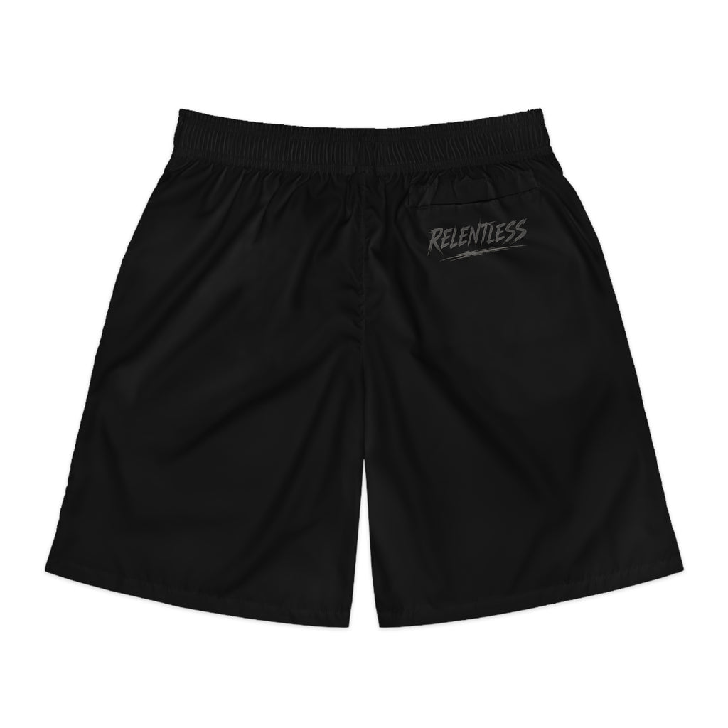 Men’s Athletic Jogger Shorts — ‘Relentless’ Black Performance Training Shorts