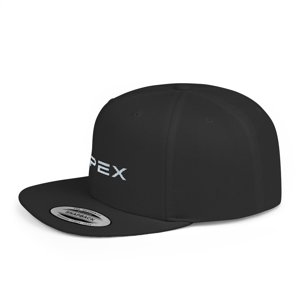 Apex Embroidered Flat Bill Snapback Hat — Stylish Black Streetwear Cap