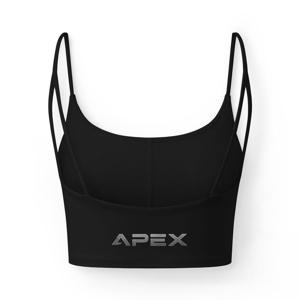 Luxe Strappy Sports Bra — APEX Minimal Logo