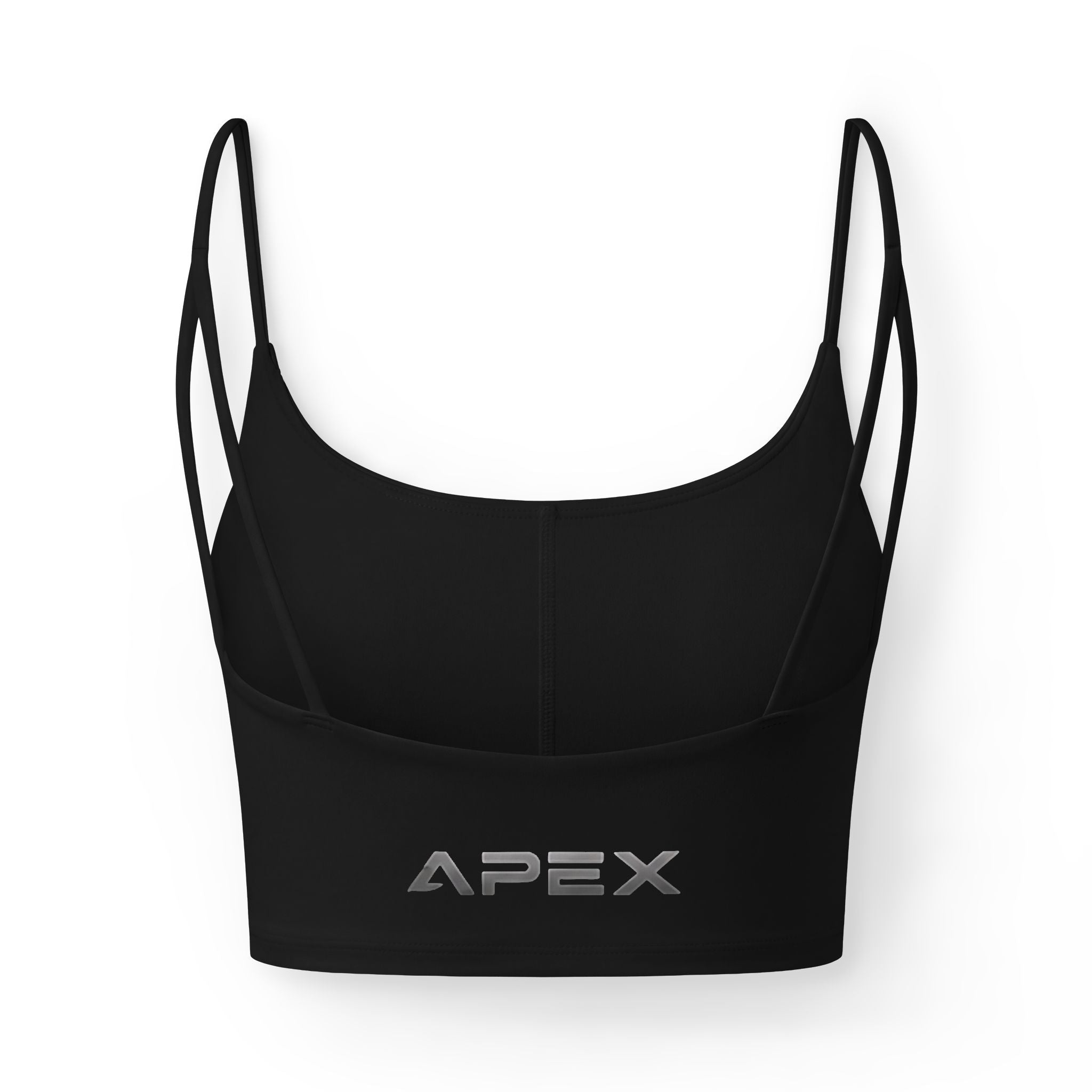 Luxe Strappy Sports Bra — APEX Minimal Logo