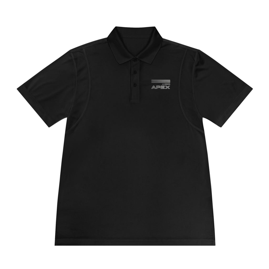 Men's Black Sport Polo Shirt with Subtle 'APEX' Logo – Performance Golf & Workwear