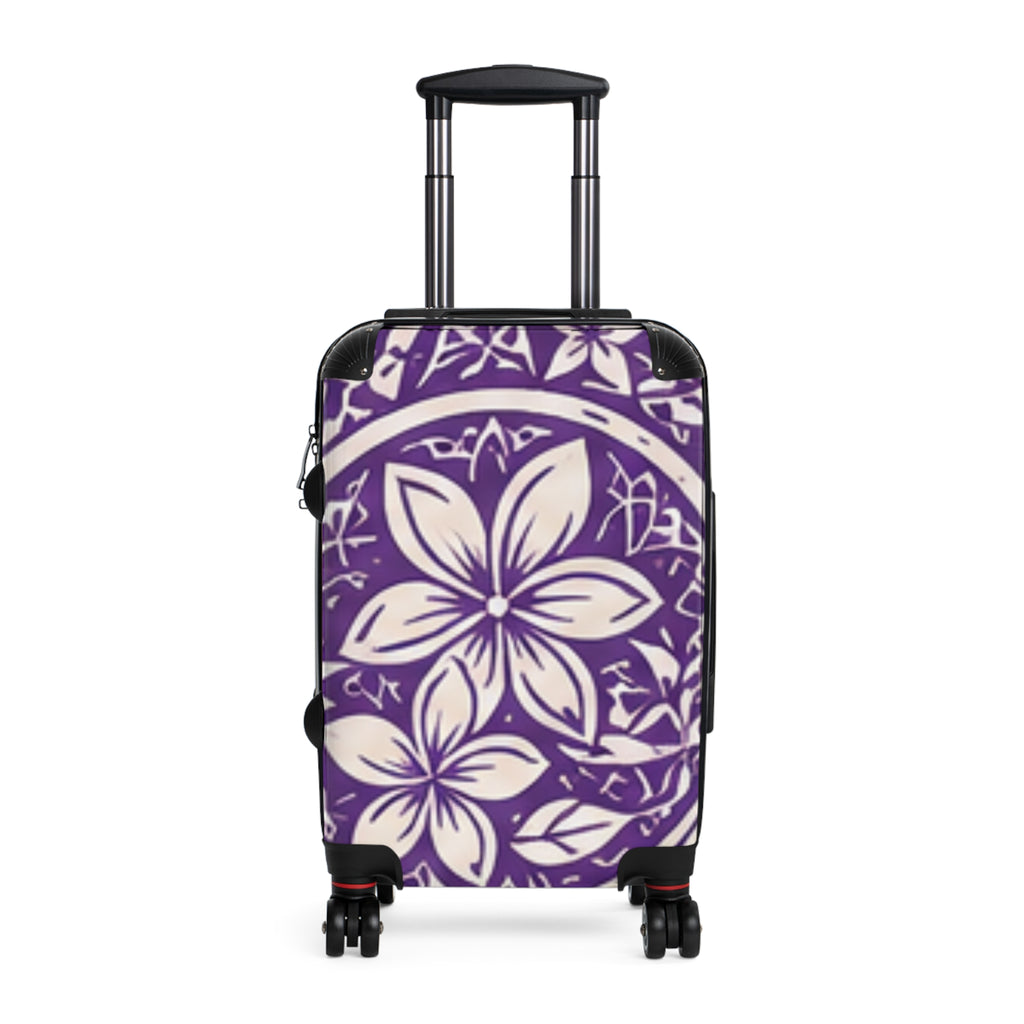 Purple Plumeria Suitcase — Tropical Plumeria Carry-On Luggage